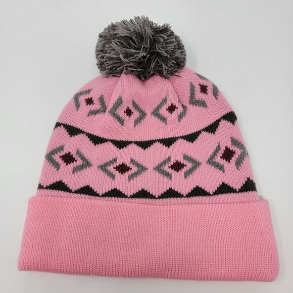 Flylow Revival Pom Beanie Taffy Pink Knit Hat Unisex Size OSFM - Picture 2 of 6